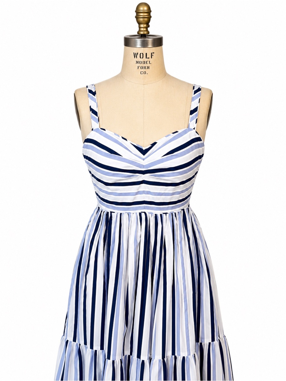 J. Crew Blue & White Striped Maxi Sundress